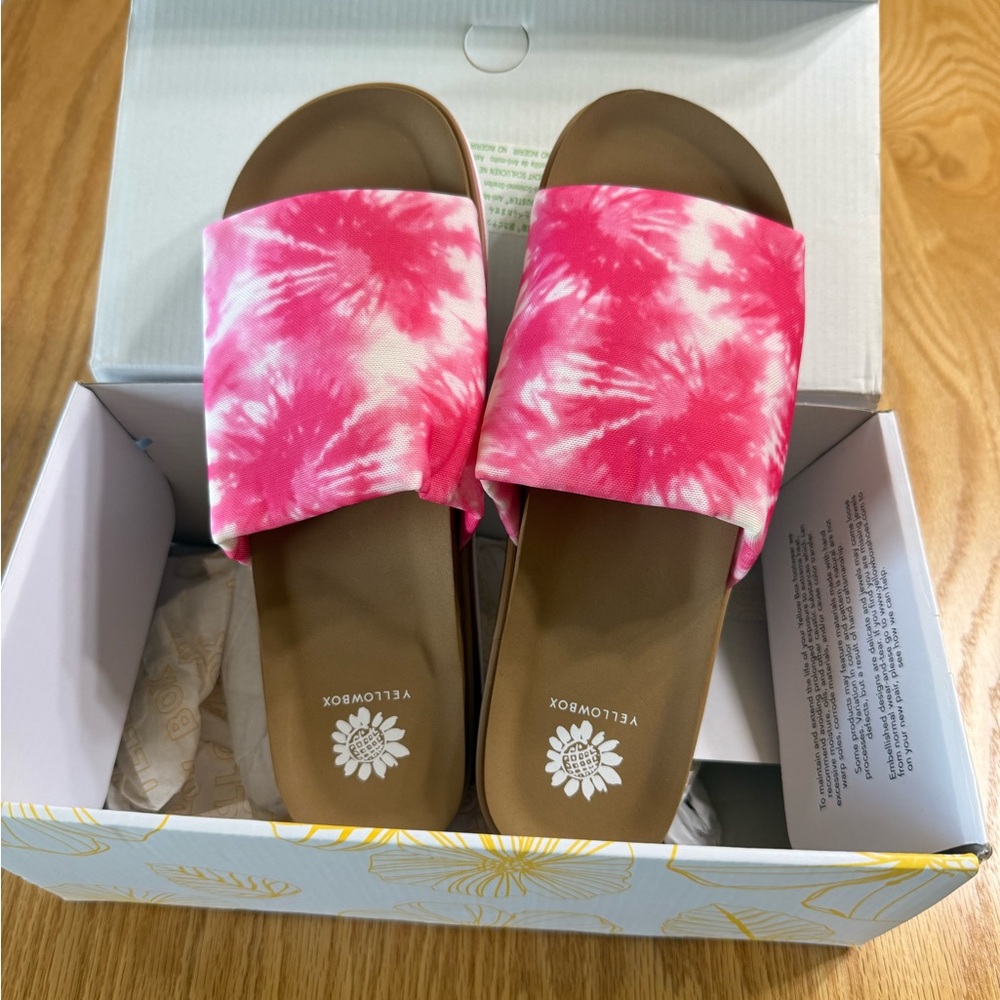 Pink Tie-Dye Women's Slide Sandals